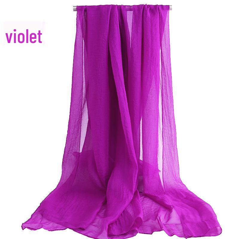 Versatile Summer Red Silk Scarf: Multifunctional Imitation Silk Shawl, Sunscreen Beach Towel, Dancing Gauze Scarf for Women