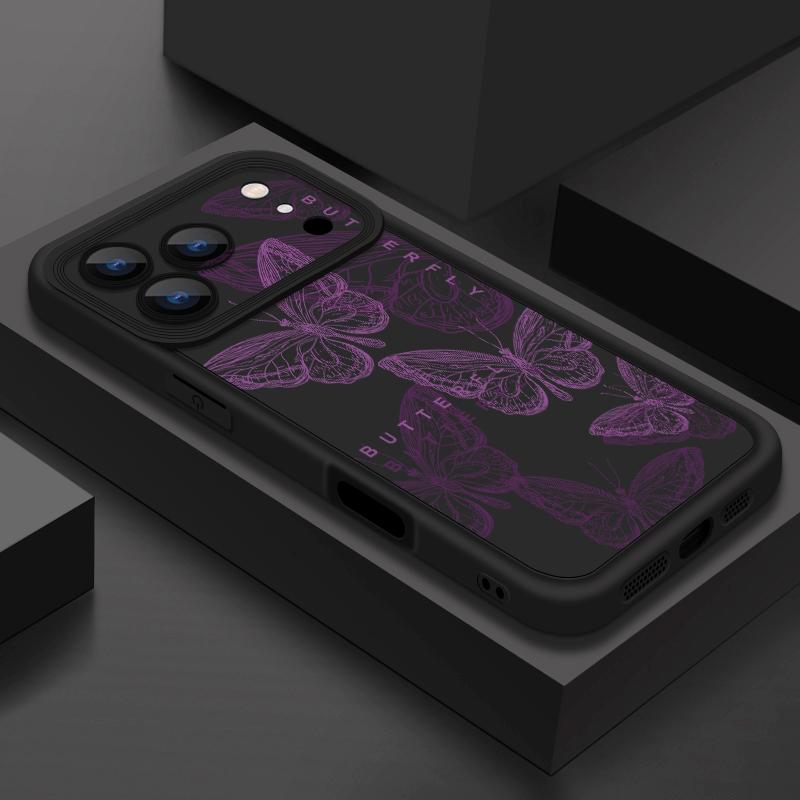 Pink Butterfly Case For iPhone 17 Pro Max Case iPhone 16 15 14 13 Pro Max 11 17e 16e Shockproof Bumper Soft Silicone Phone Cover Cases