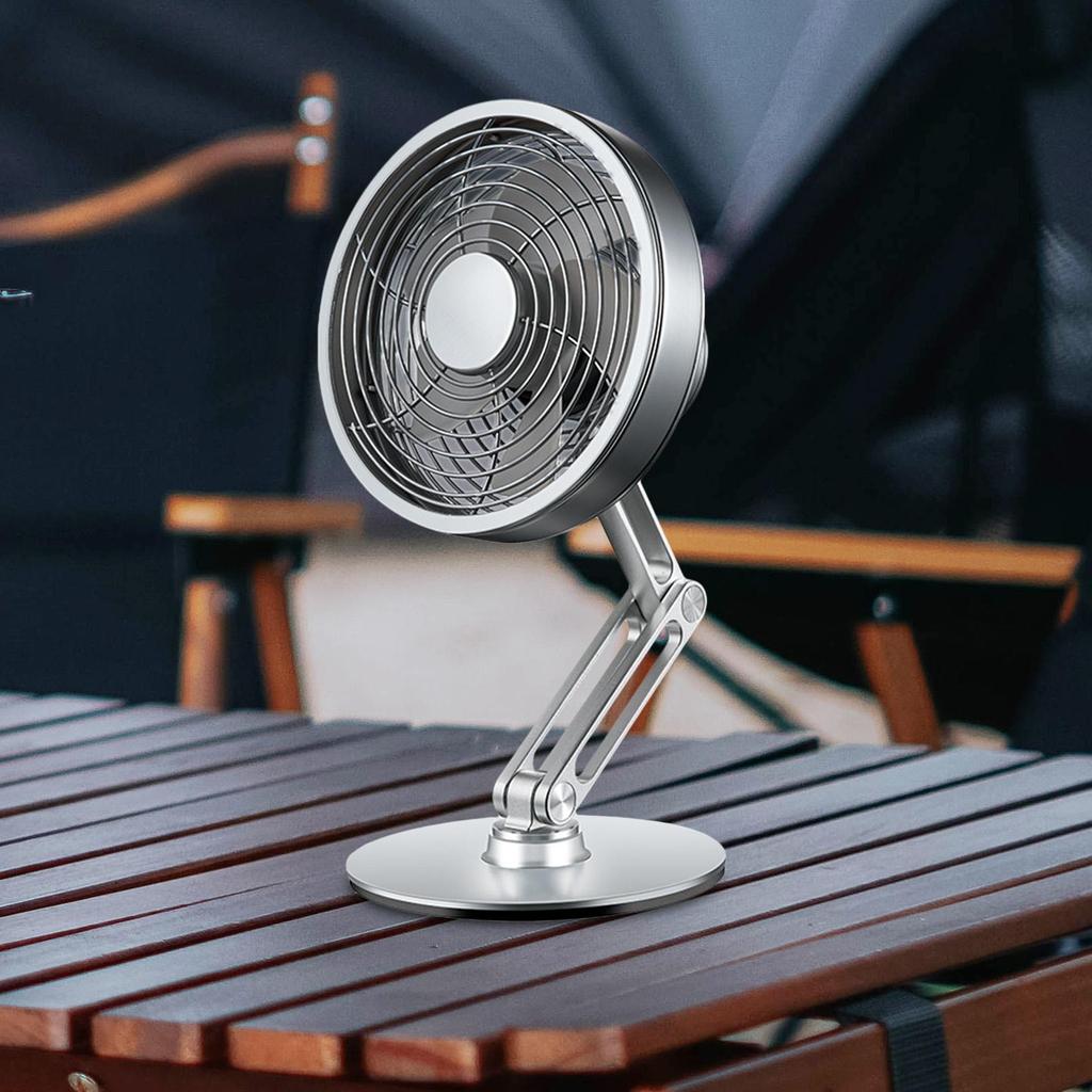 USB Desk Fan Portable Fan Alloy, Small, Folding 360° Rotation, Quiet Table Fan Personal Cooling Fan for Desktop Office Dorm