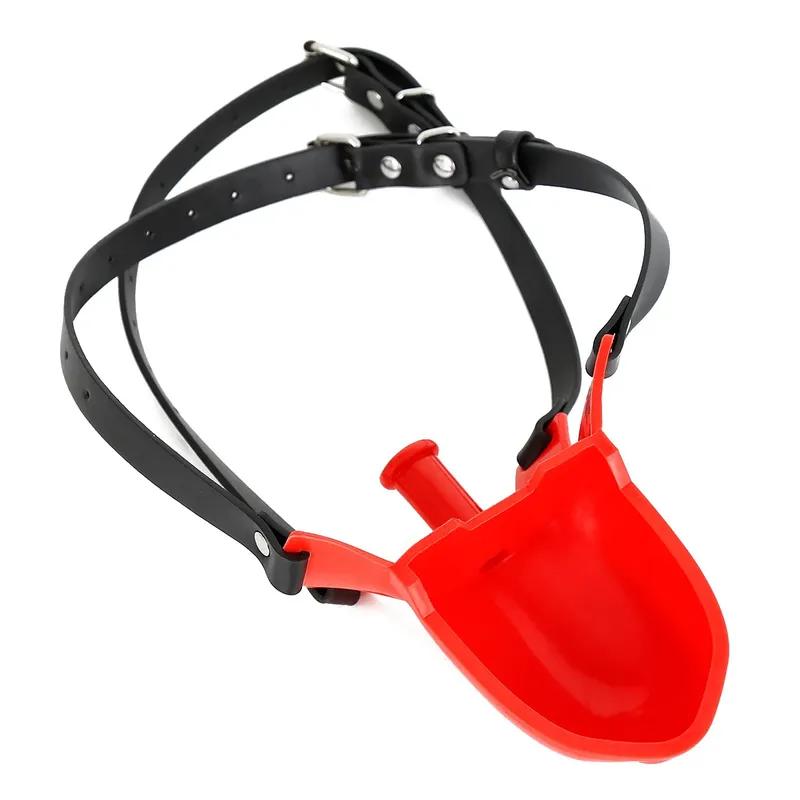 Funnel Oral Plug Silicone Piss Urinal Mouth Gags Bondage Harness Belt Chastity Device Urinal Mouth Plug Fetish BDSM Erotic Toys