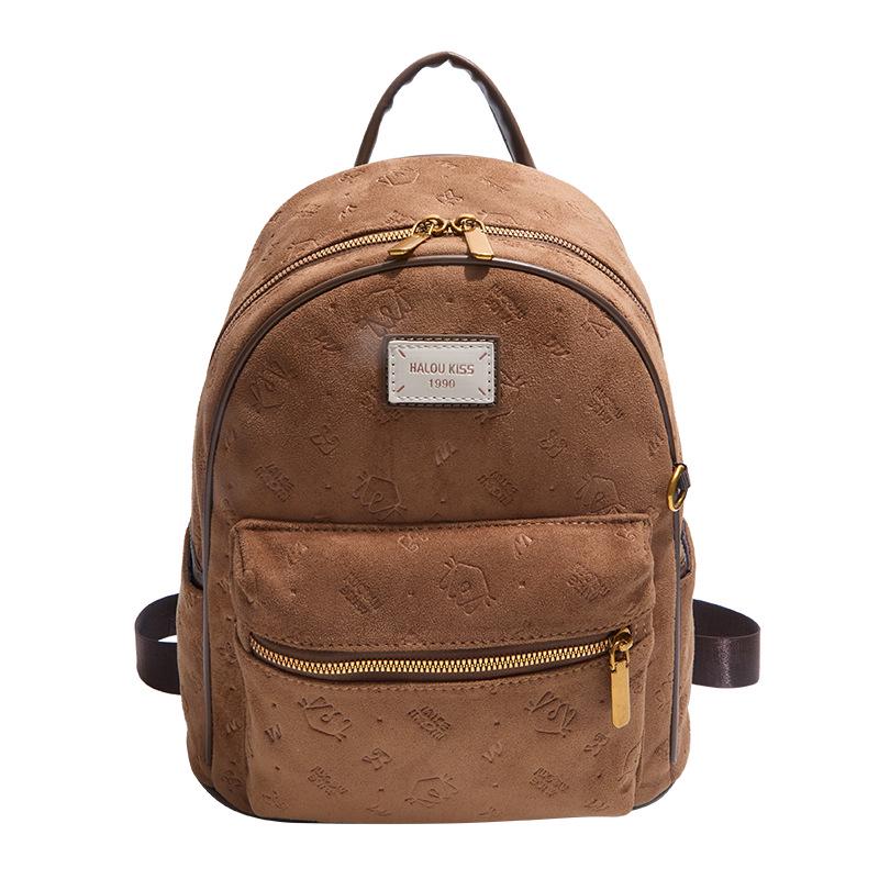 2025 American Retro Brown Large-Capacity Versatile Handbag Backpack