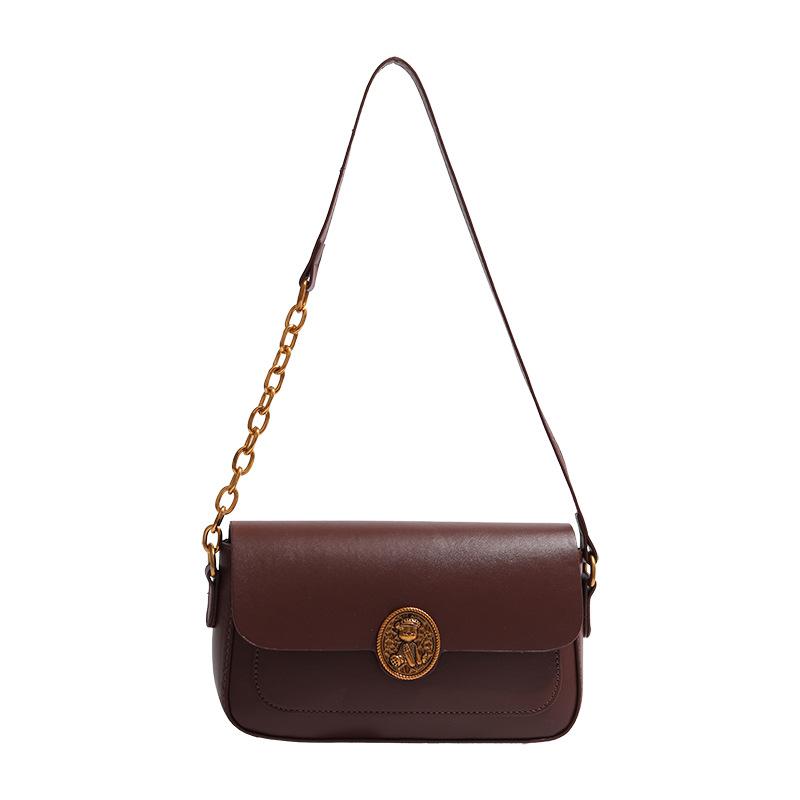 French Retro Light Luxury Square Bag for Women New Style Popular Versatile Chain Crossbody Bag One Shoulder Armpit Bag