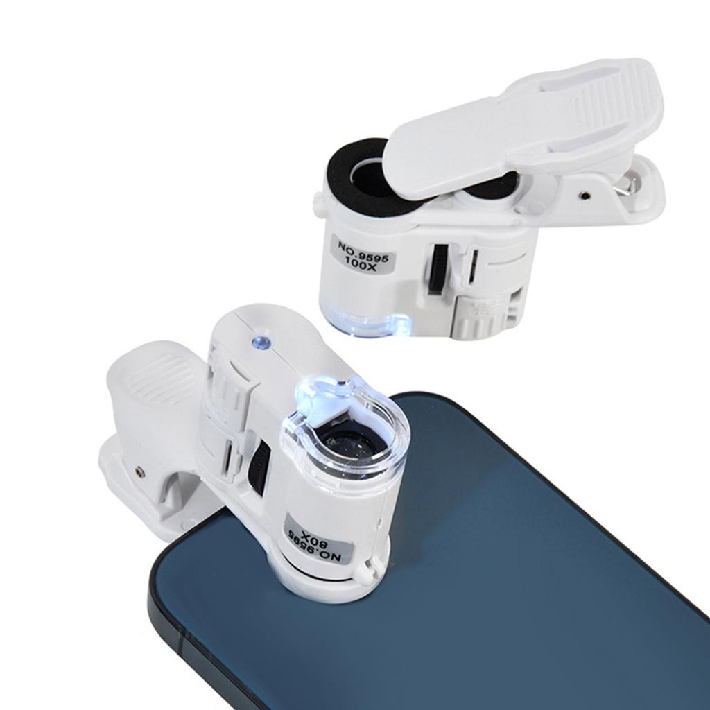 Portable Miniature Jewelry Magnifier With 80X 100X Magnification Light Adjustable Zoom For Antique Coin Authentication