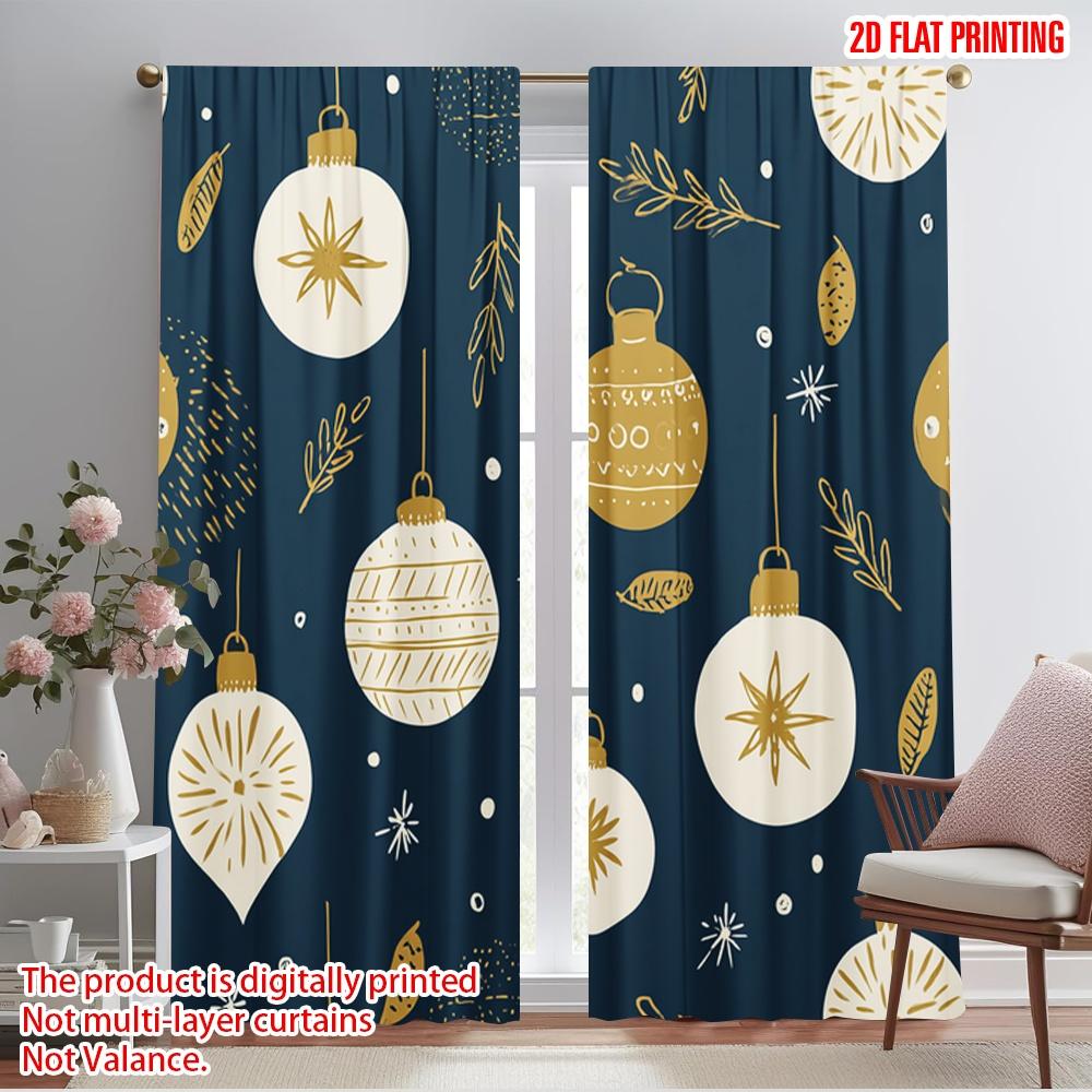 

2pcs,2D plane printing Curtains Digital Printed Christmas Decorating Planet Polyester Woven (without rod) Decorations For Home 52.50×116.00 CM 2pcs