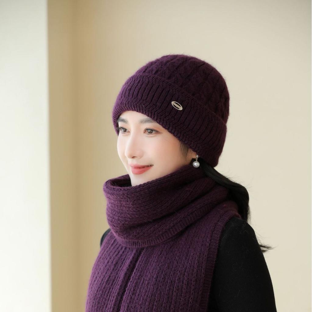 Winter Hats for Women Grandma Warm Wool Hat Plus Velvet Thick Ear Protection Old Lady Mom Knitted Cotton Hat