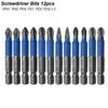 6-12pcs 50MM Non-Slip Hexagonal Handle Anti Skid Electric Screwdriver 1/4" Hex Shank Magnetic Cross Screw Head Tool Accessories