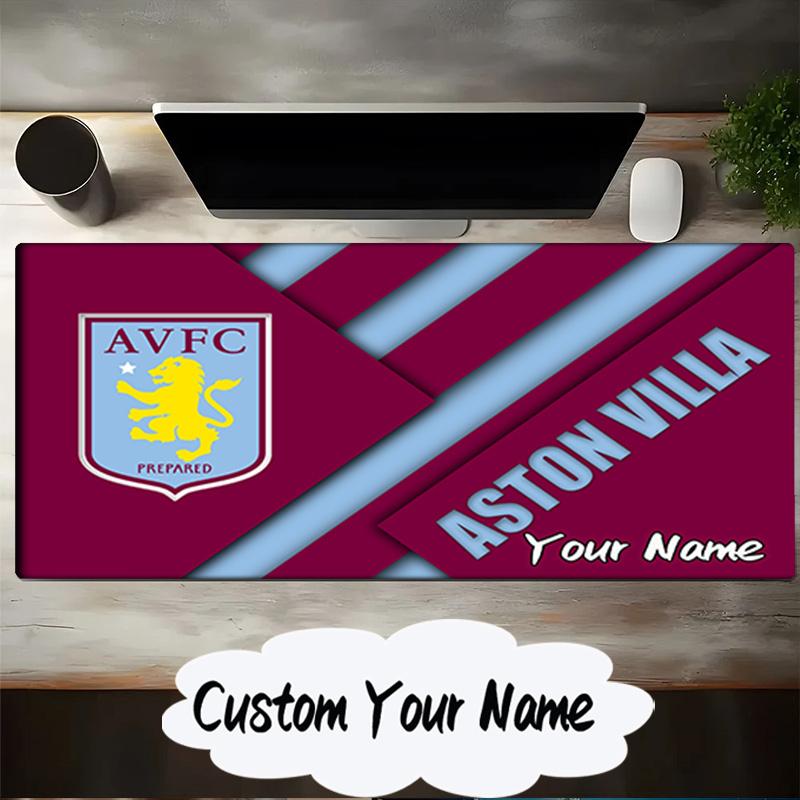 Custom Name Mouse pad Aston Villa Crest Design Mouse pad, Gaming Mouse Pad, keyboard pad, Desk Decor for computer notebook Fan Birthday Gift