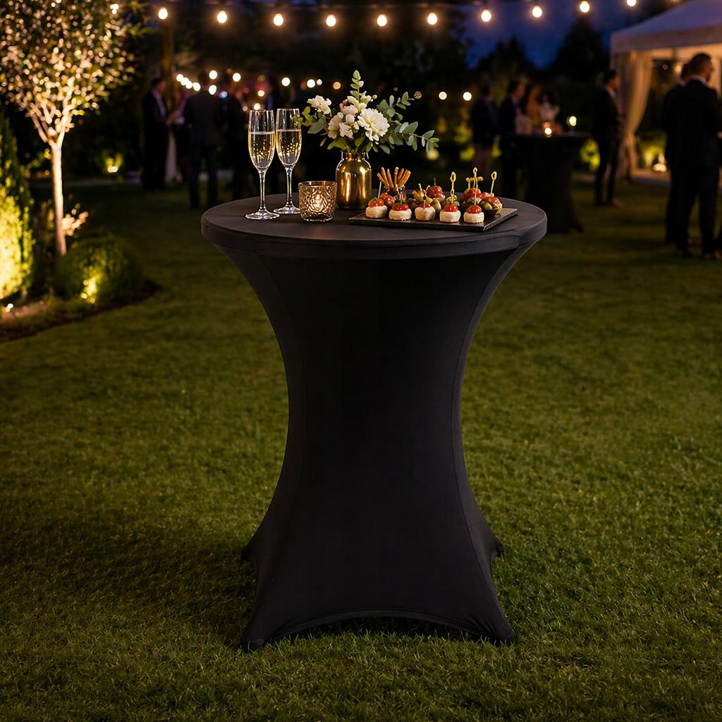 NUFORMA Banquet Table Cover 80 cm Elastic Black