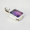 Natural Amethyst Pendant, Handmade Silver Pendant, 925 Sterling Silver Pendant, Rectangle Pendant, Anniversary Pendant, Gemstone Pendant