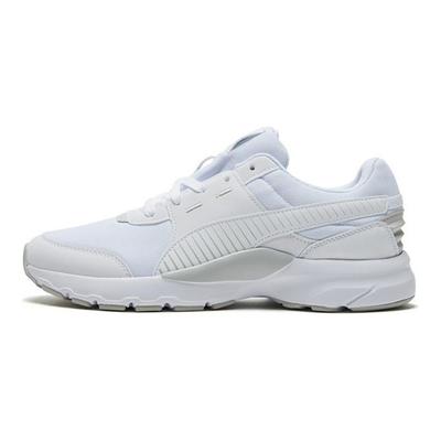 Future Runner Fabric Round Toe Lace-Up Durable Lightweight Low-Top Casual Shoes Men Sneaker White Gray 372611-01