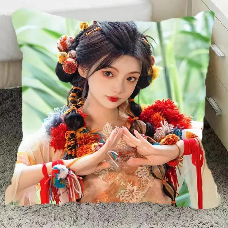 Ding Yuxi Yang Chnagyue Poster Double-sided Print Pillowcase TV Love You Seven Times Drama Stills Home Car Decor Cushion Cover