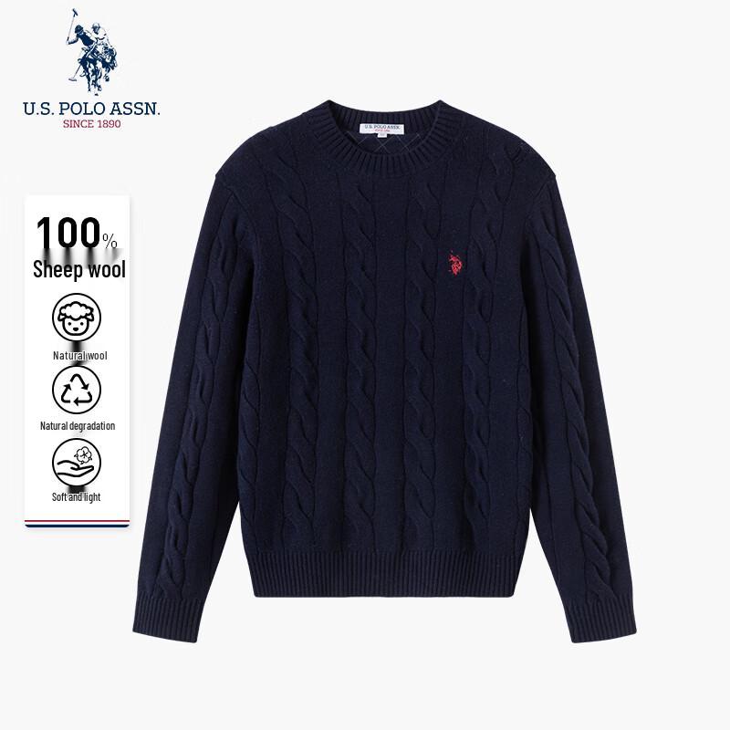 

U.S. POLO ASSN. Men s Pure Wool Crew Neck Sweater L