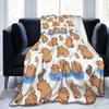 2022 New Capybara Pattern Blanket Flannel Printed Cute Cartoon Multi-function Lightweight Throw Blankets for Bed Outdoor Quilt