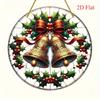 2pcs 2D Flat Acrylic Print Christmas Bell Ornament Hanging Room Home Garden Decor Gifts Halloween New Year Christmas Decoration