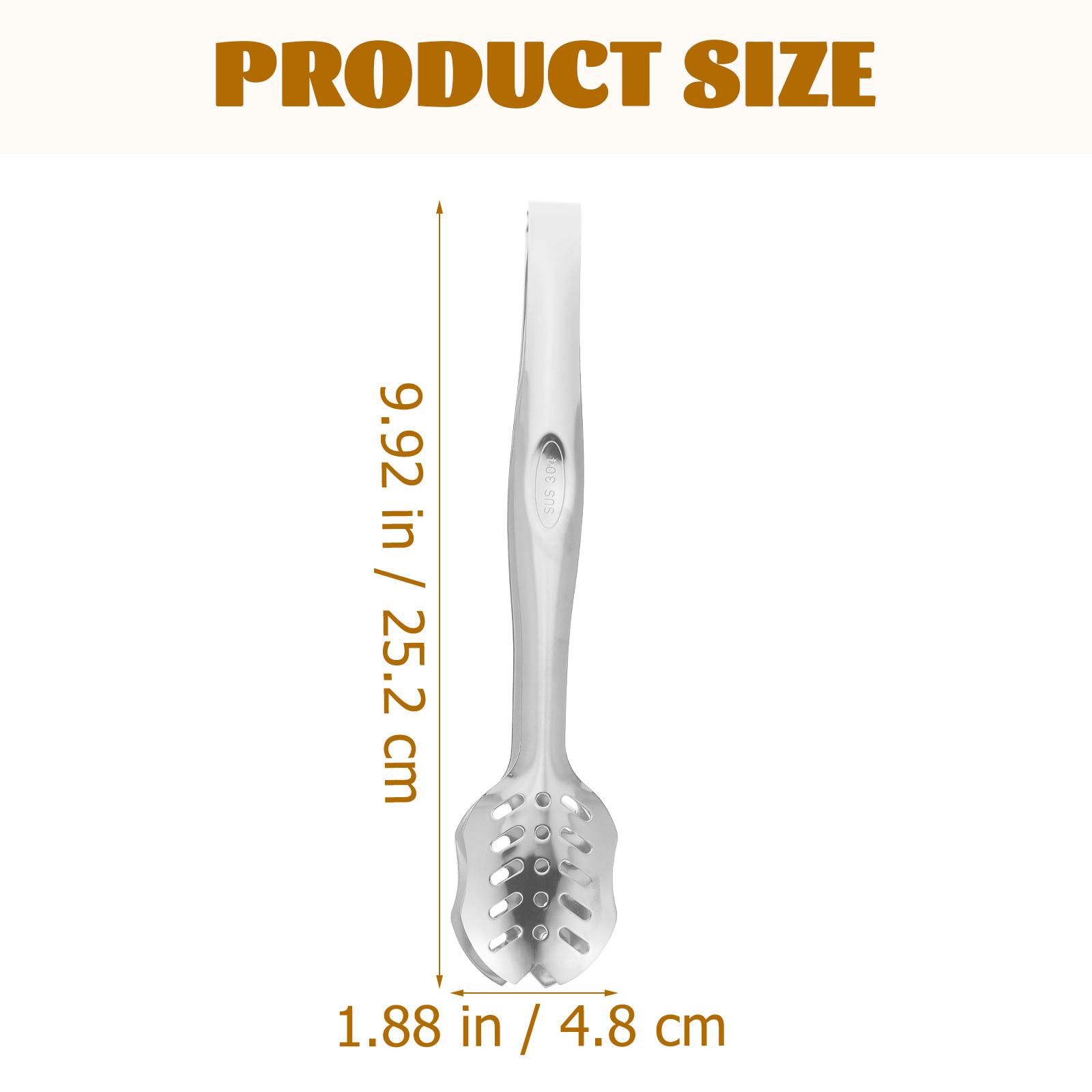 1pcs Food Clamp Stainless Steel Kitchen Tong For Baking Bbq Buffet Cooking Steak Salad Bread Dessert Serving Gadget серебряный