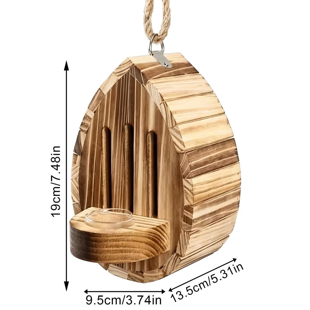 Butterfly Houses For Garden Multifunctional Wooden Natural Teardrop-Shaped Butterfly House Outside Decoration For Yard Grassland