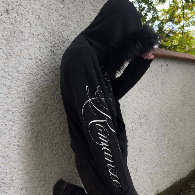 Vintage American Style Striped Hoodie Mens Long Sleeve Loose Fit Streetwear Sweatshirt