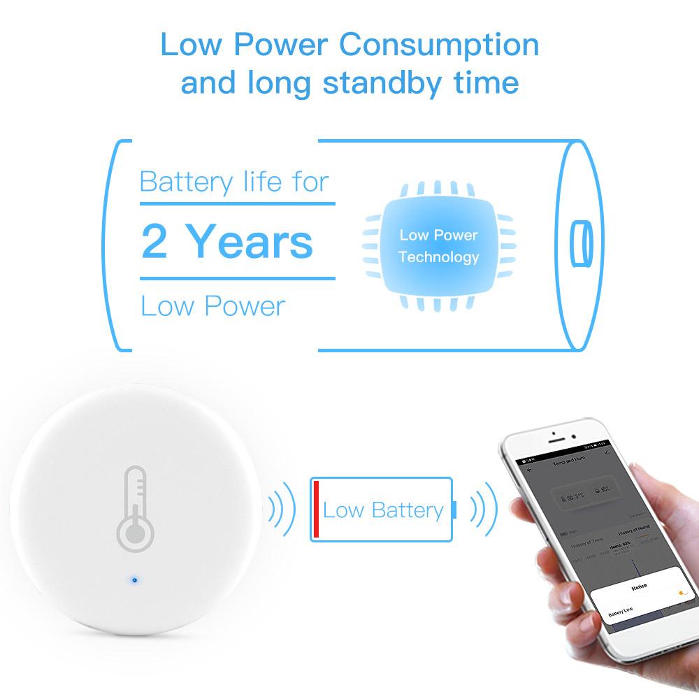 Wi Fi ZigBee Hygrometer Thermometer Smart Temperature Humidity Sensor 30 Days Historical Data Compatible with Alexa