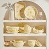 Spring Creamy Yellow 37-Piece Underglaze Ceramic Dinnerware Set