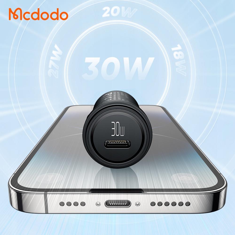 Mcdodo Fast Car Charger For Phone Usb-C Led + Lightning Cable