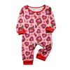 Uyumlu Aile Baskılı Boyundan Bağlamalı Uzun Kollu ve Uzun Pantolonlu Pijama Takımı