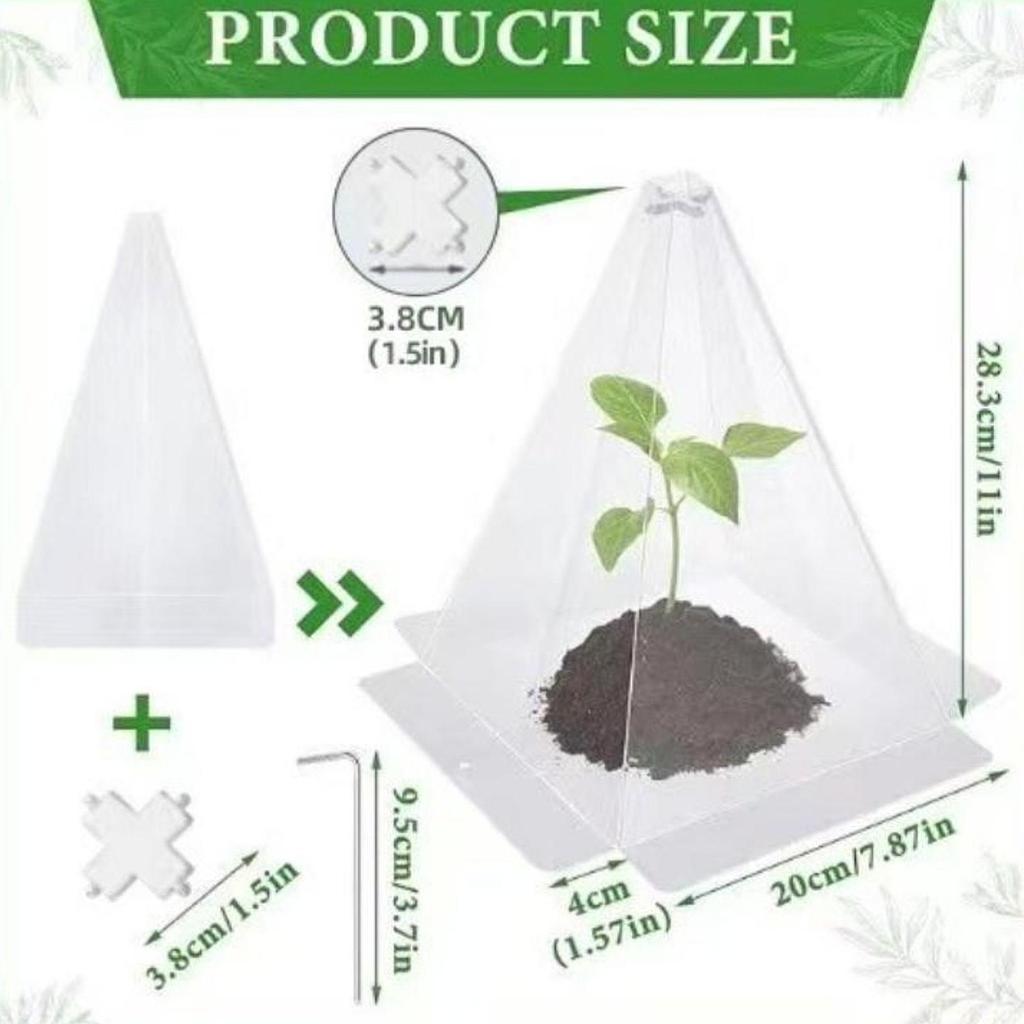 Garden Cloches for Plants Easy to Use Protecting against Sun, Frost Outdoor Mini Greenhouse Clear Foldable Bell Jar Cloche