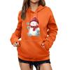 Women's Winter Christmas Printed Pullover Hooded Sweatshirt Fleece Long Sleeve Sweatshirt