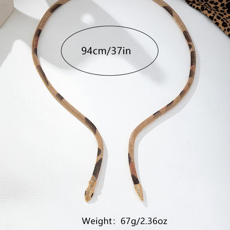 Punk Snake Bendable Choker Adjustable Y-Shaped Metal Snake Wrap Necklace Personality Jewelry Accessory