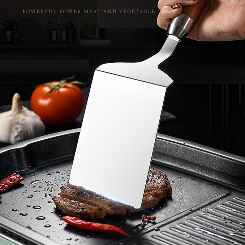 Stainless Steel Frying Shovel For Pizza Grill Hamburger Patty Molder Baking Omelette Shovel BBQ Tools Set Kitchenware Spatula