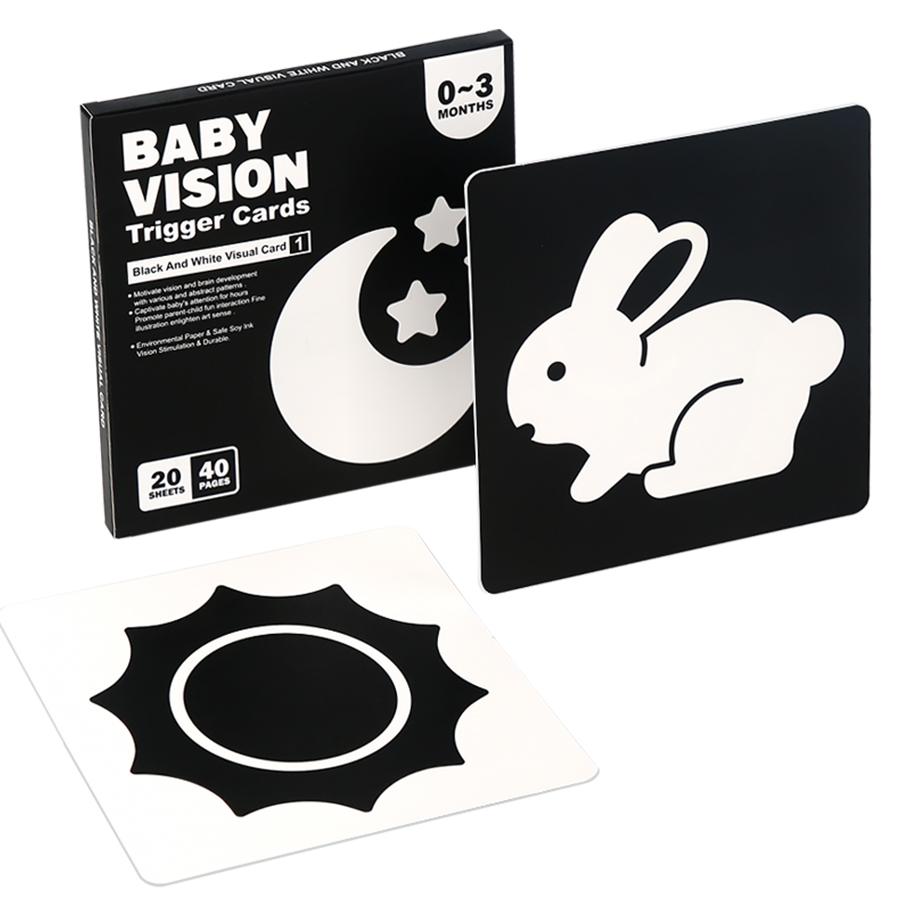 Carte per Stimolazione Visiva del Bambino Montessori Alto Contrasto Flash Card Regalo per Neonati Giocattolo Cognitivo per Bambini