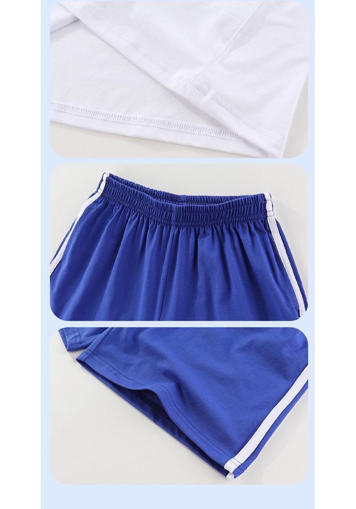 Shenzhen School Uniform Summer Sports Set: Combed Cotton Short Sleeve & Long Pants for Boys & Girls