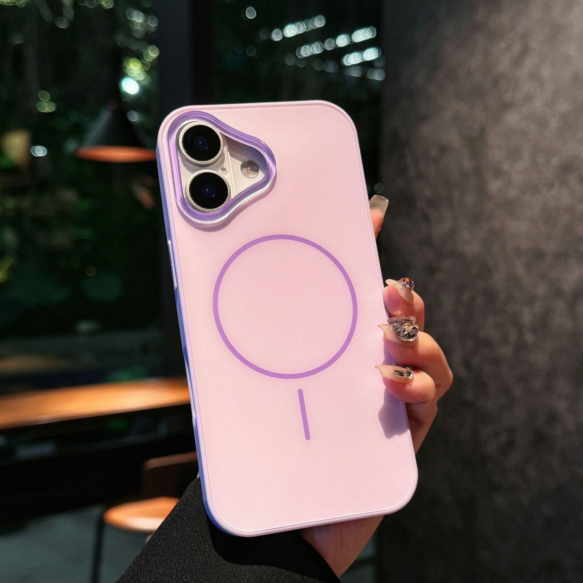 

iPhone 17 Pro Max Crystal Lens Large Hole Magnetic Phone Case - Apple 16 Frosted Hard iPhone 15 PRO
