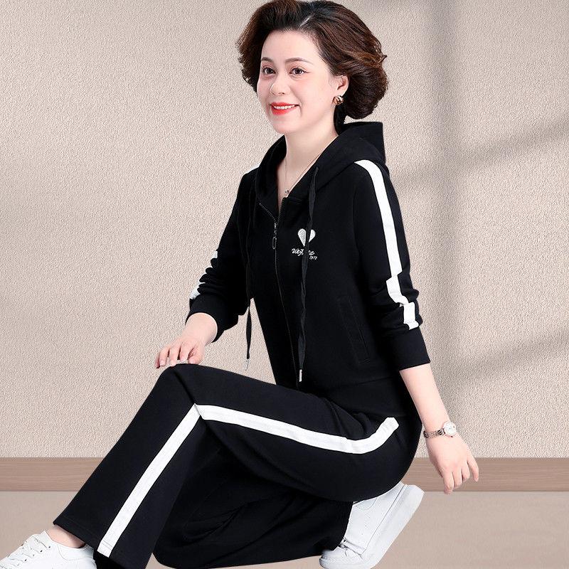 

Mother s Autumn Suit, Western Style 2 Casual Blouse, Two-piece Middle-aged and Elderly Women s Spring and Autumn Jacket XXXL