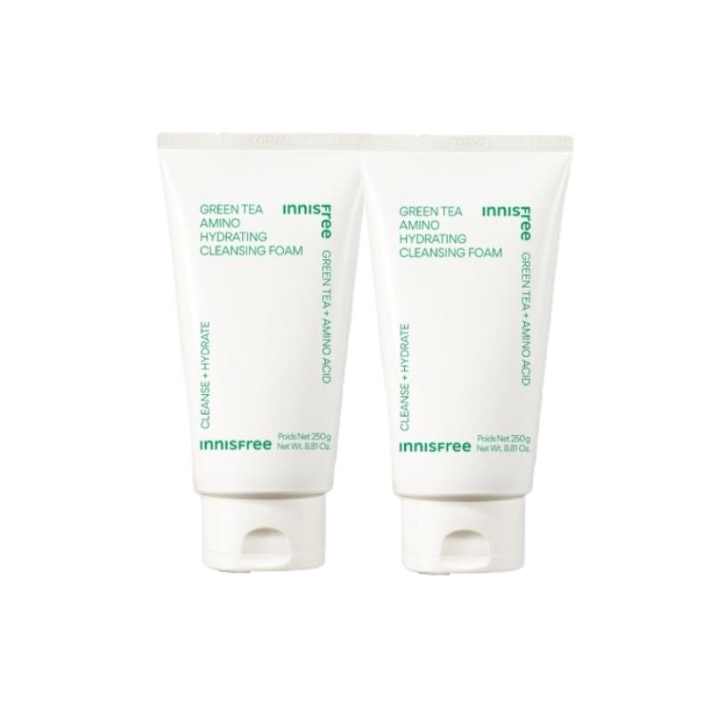 Innisfree Green Tea Amino Moisture Foam Cleanser 250g | Hydrating & Gentle Daily Face Wash Large Size