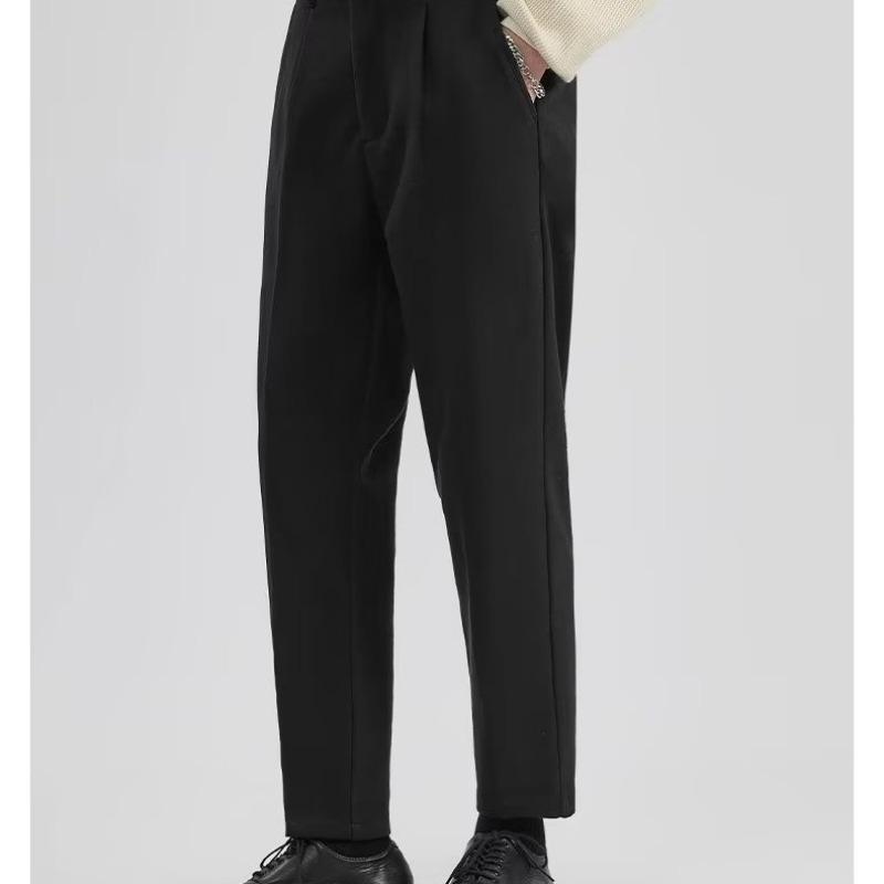 

Мужские брюки от костюма свободного кроя на весну/осень 2023: Трендовая, Высококачественная, Универсальная Деловая Повседневная Одежда 34 чёрный