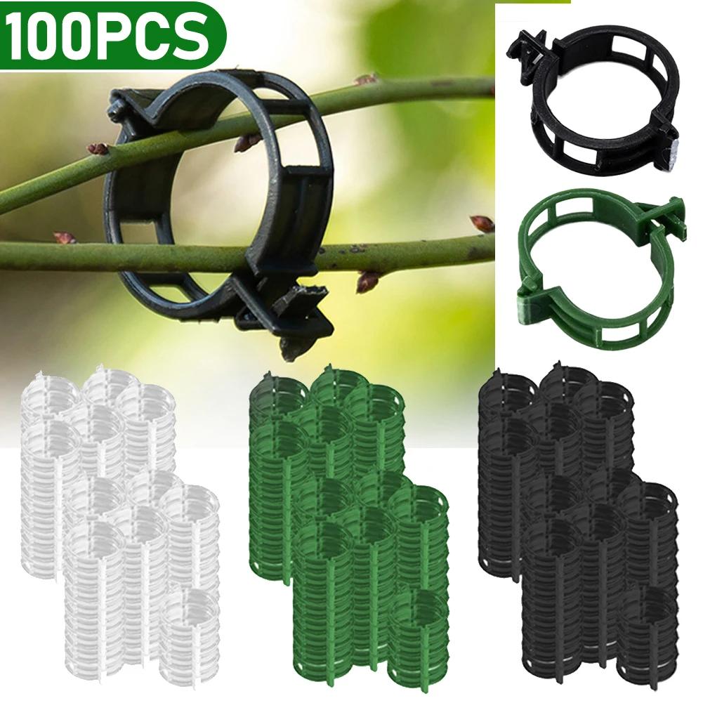 100PCS Plastic Plant Support Clips Reusable Plant Vine Connects Fixing Tool Vegetable Tomato Grafting Protect Garden Supplies