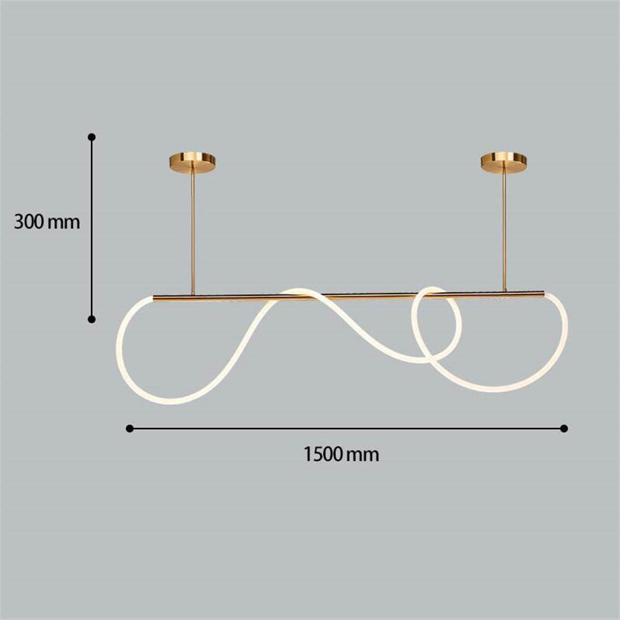 Candelabru de tavan LED modern de lux DIY, cu tub lung, flexibil, cu linie lungă, pentru insulă de bucătărie, agățat, lampă suspendată pentru restaurant și bar