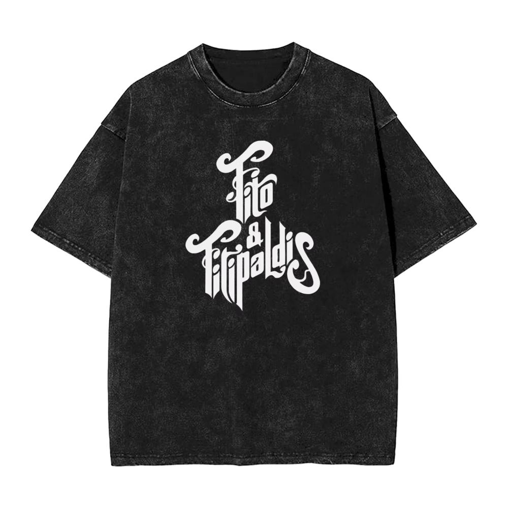 Oversized Washed TShirts Fitos Fitipaldis Band Loose TShirts Popular Tee Shirt for Men Women Summer YK Retro Printed Clothes
