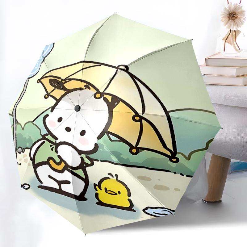 1pc Sanrio Characters Automatic Opening/Closing Umbrella - Portable Three-Fold Design with 8-Bone Iron Frame - Outdoor - Perfect Gift for Fans, Travel