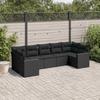 VidaXL Garden Lounge Set 7 Pcs with Cushions Black Wicker 3251722