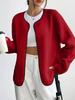 2025 Autumn/Winter Women's Fashion Casual Solid Color Cardigan Jacket