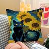 Monet Black Cat Van Gogh Sunflowers Pillowcases Home Bedding Decorative Pillow Cover Wedding Super Soft Pillow Case