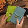 Stain-resistant Journal A6 Faux Leather Notebook, 6 Ring Loose Leaf Binder with Retro Clock Ink-proof Planner Pendant, 7 Inch Personal for Travel