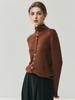 Damen Kaschmir-Strickjacke mit gerolltem Saum - Herbst/Winter Neuheit; Weicher, vielseitiger einreihiger Rollkragenpullover mit mehrknöpfigen langen Ärmeln