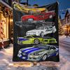 Fast & Furious Pattern Blanket for Home Decoration, Bed, Sofa, Car Travel, Camping, Suitable for All Seasons, Birthday Christmas Gift