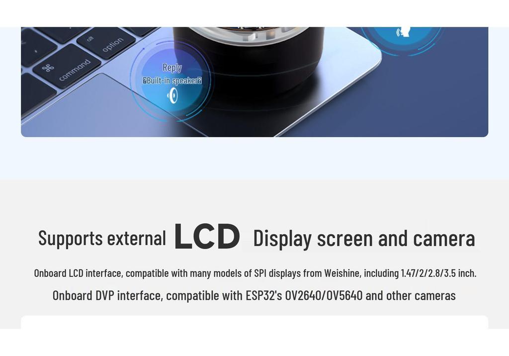 ESP32-S3 XiaoZhiAI Smart Speaker Dev Board: Supports LCD, Camera, Dual Microphone Noise Reduction