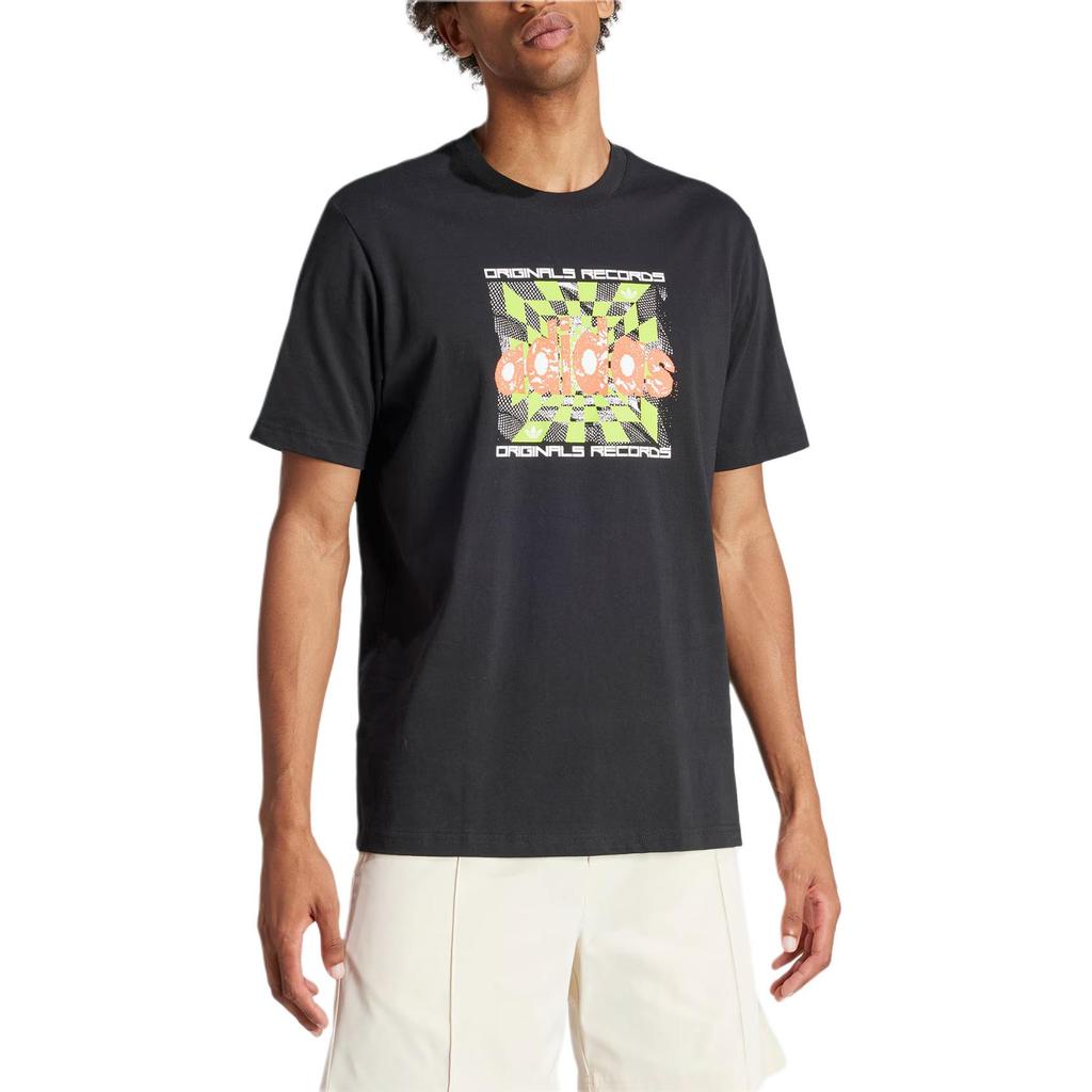adidas T Shirts Men's Black Crew Neck Moderate Straight Fit IS0180