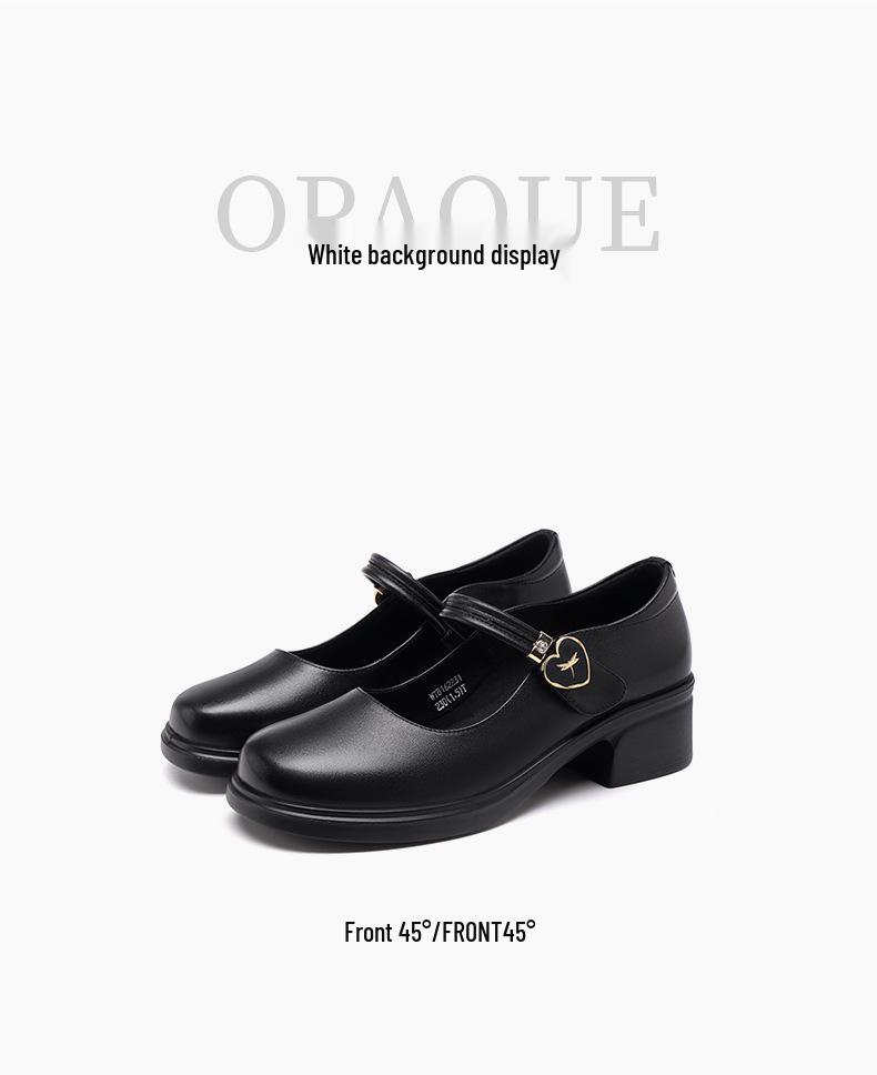 Red Dragonfly Women's Mary Jane Shoes - Wide Toe, Thick Sole, Height-Boost, Genuine Leather, Casual, Summer.