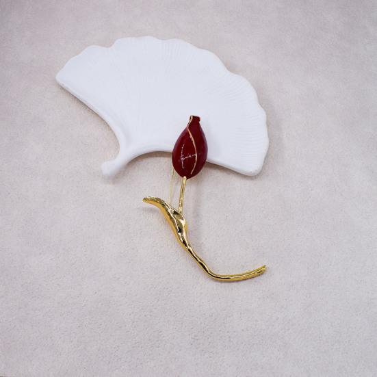 Tulip Flower Brooch Metal Alloy Brooch Versatile Jacket Dress Scarf Hat Handbag Pin Lightweight Elegant Accessories Gifts