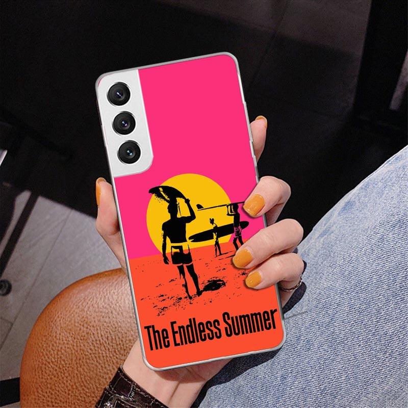 Surfbrett Surfen Surf-Mädchen Sommer Handyhülle für Samsung Galaxy S26 S25 Edge S23 S24 Ultra S22 Plus S21 S20 FE Einzigartige Hülle Sof